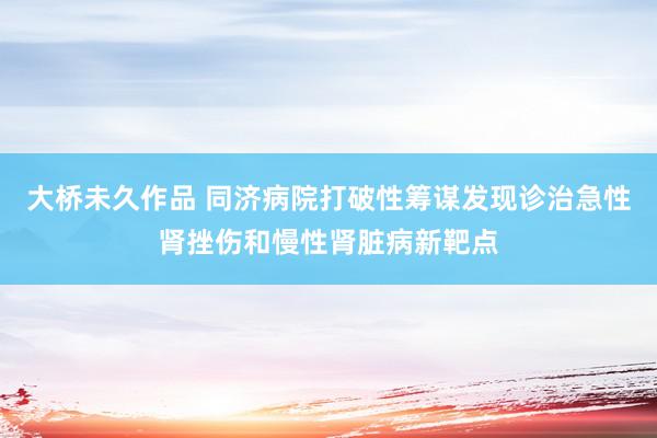 大桥未久作品 同济病院打破性筹谋发现诊治急性肾挫伤和慢性肾脏病新靶点