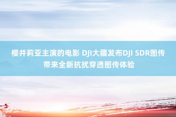 樱井莉亚主演的电影 DJI大疆发布DJI SDR图传 带来全新抗扰穿透图传体验