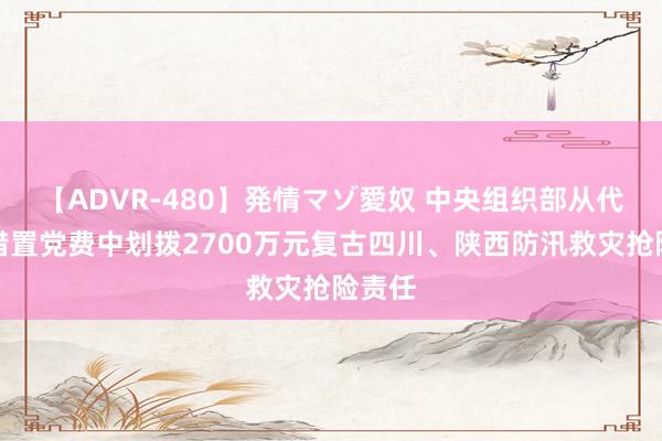 【ADVR-480】発情マゾ愛奴 中央组织部从代中央措置党费中划拨2700万元复古四川、陕西防汛救灾抢险责任