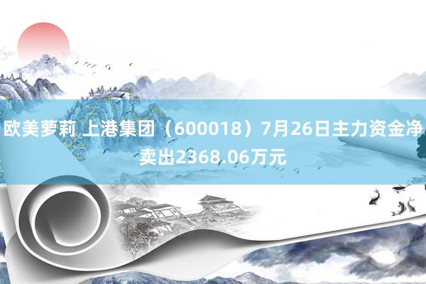 欧美萝莉 上港集团（600018）7月26日主力资金净卖出2368.06万元