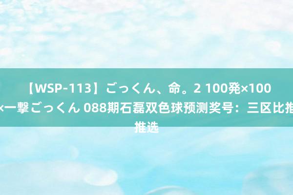 【WSP-113】ごっくん、命。2 100発×100人×一撃ごっくん 088期石磊双色球预测奖号：三区比推选