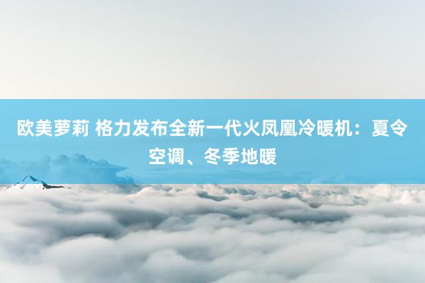 欧美萝莉 格力发布全新一代火凤凰冷暖机：夏令空调、冬季地暖