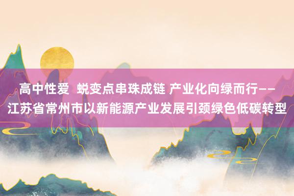 高中性爱  蜕变点串珠成链 产业化向绿而行——江苏省常州市以新能源产业发展引颈绿色低碳转型