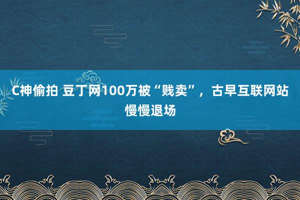 C神偷拍 豆丁网100万被“贱卖”，古早互联网站慢慢退场