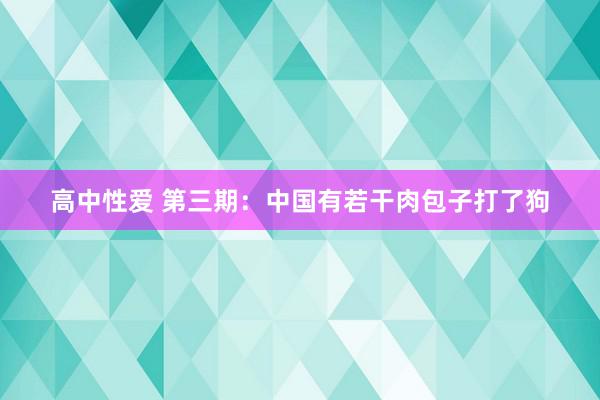 高中性爱 第三期：中国有若干肉包子打了狗