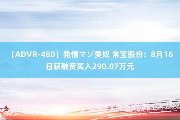 【ADVR-480】発情マゾ愛奴 常宝股份：8月16日获融资买入290.07万元