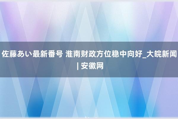 佐藤あい最新番号 淮南财政方位稳中向好_大皖新闻 | 安徽网