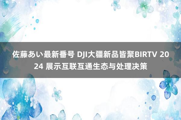 佐藤あい最新番号 DJI大疆新品皆聚BIRTV 2024 展示互联互通生态与处理决策