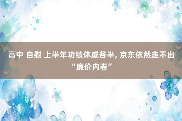 高中 自慰 上半年功绩休戚各半, 京东依然走不出“廉价内卷”