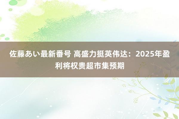 佐藤あい最新番号 高盛力挺英伟达：2025年盈利将权贵超市集预期