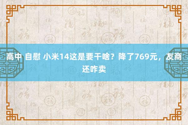 高中 自慰 小米14这是要干啥？降了769元，友商还咋卖